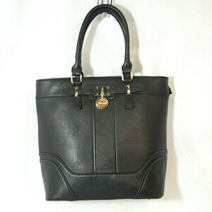 Gussaci Purse Black Shoulder Bag Gold Hardware Zip Closure Pebble Faux Leather